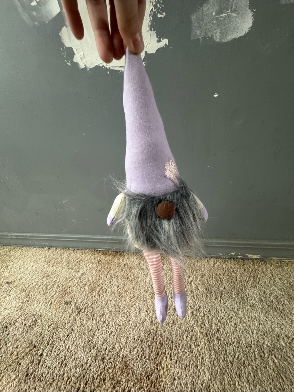 Huntington Home Lavender Gnome Plush with Gray Beard